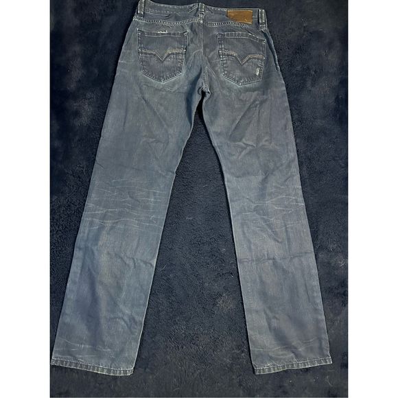 Diesel Larkee Classic Straight Factory Rip Dark Jeans Sz 31x32 B11 - Picture 2 of 12